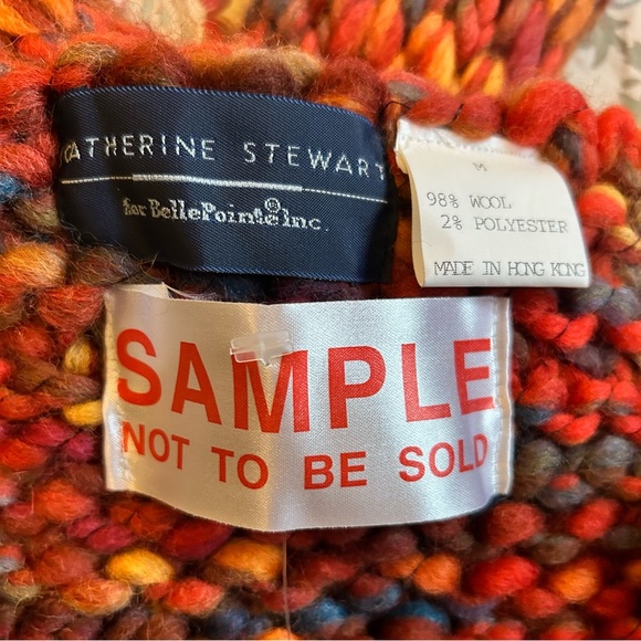 Catherine Stewart For Belle Point Wool Scarf Vintage 90s SAMPLE NWOT - Picture 5 of 5